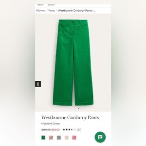 BODEN Westbourne Corduroy Pants
Highland Green